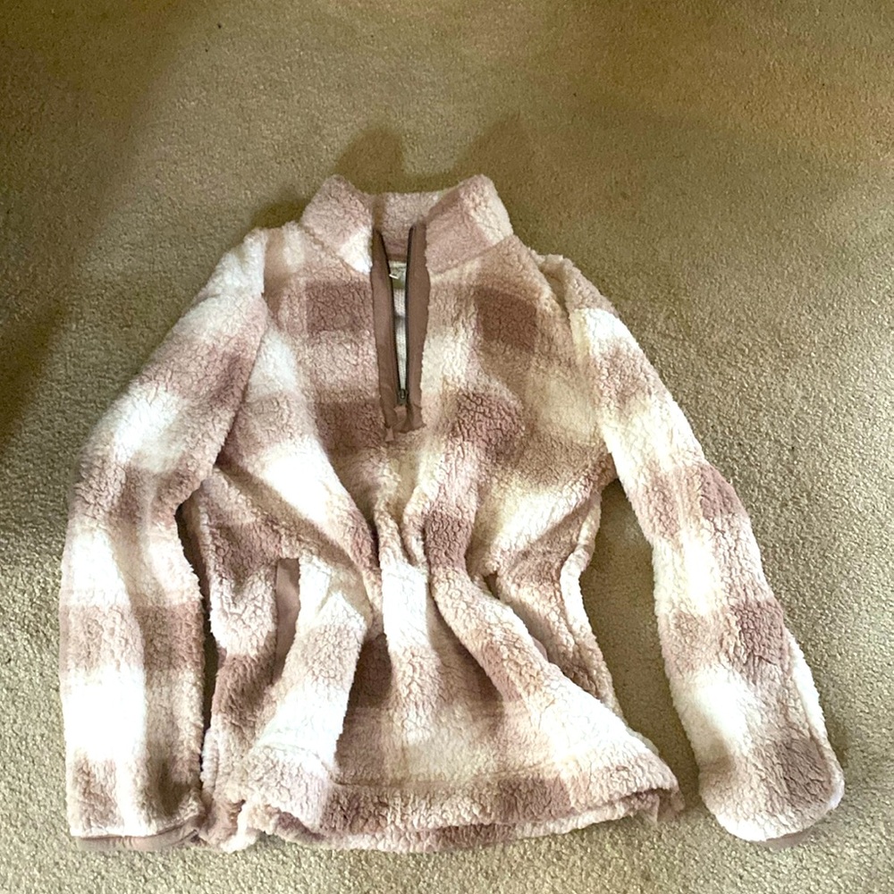 Teddy soft half zip pullover